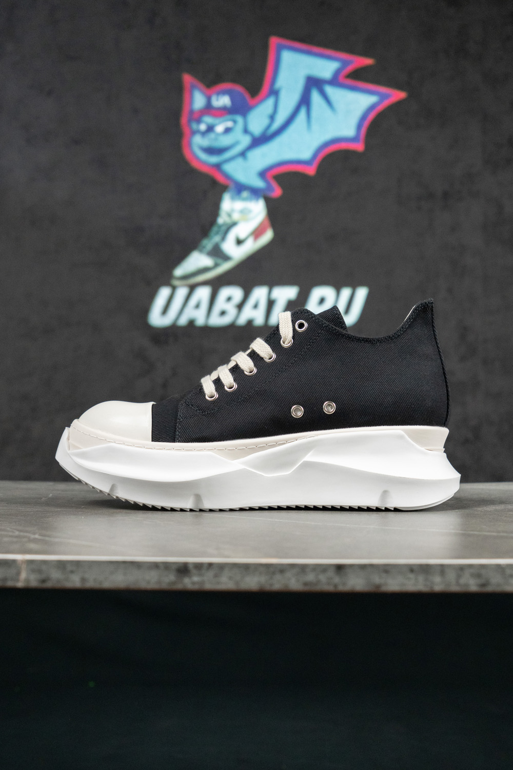 Rick Owens DRKSHDW Strobe Cotton Denim Abstract Low ''Black Milk''