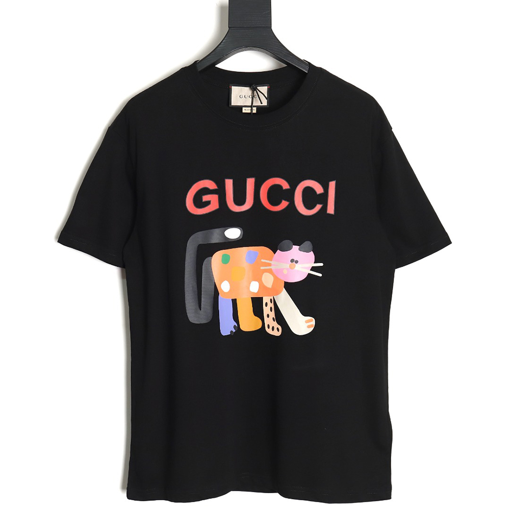 Gucci 24ss new cartoon pattern series round neck short sleeves