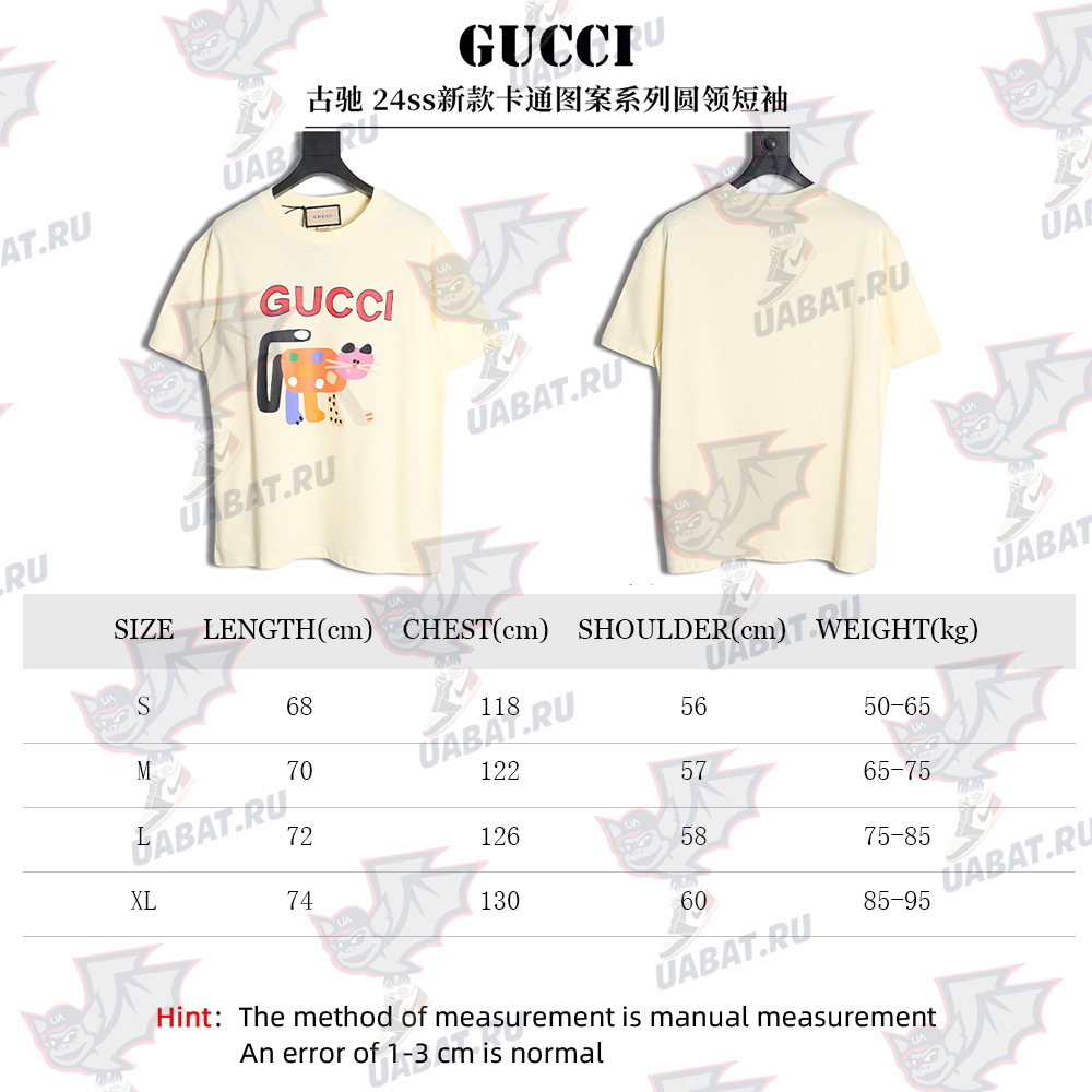 Gucci 24ss new cartoon pattern series round neck short sleeves TSK1