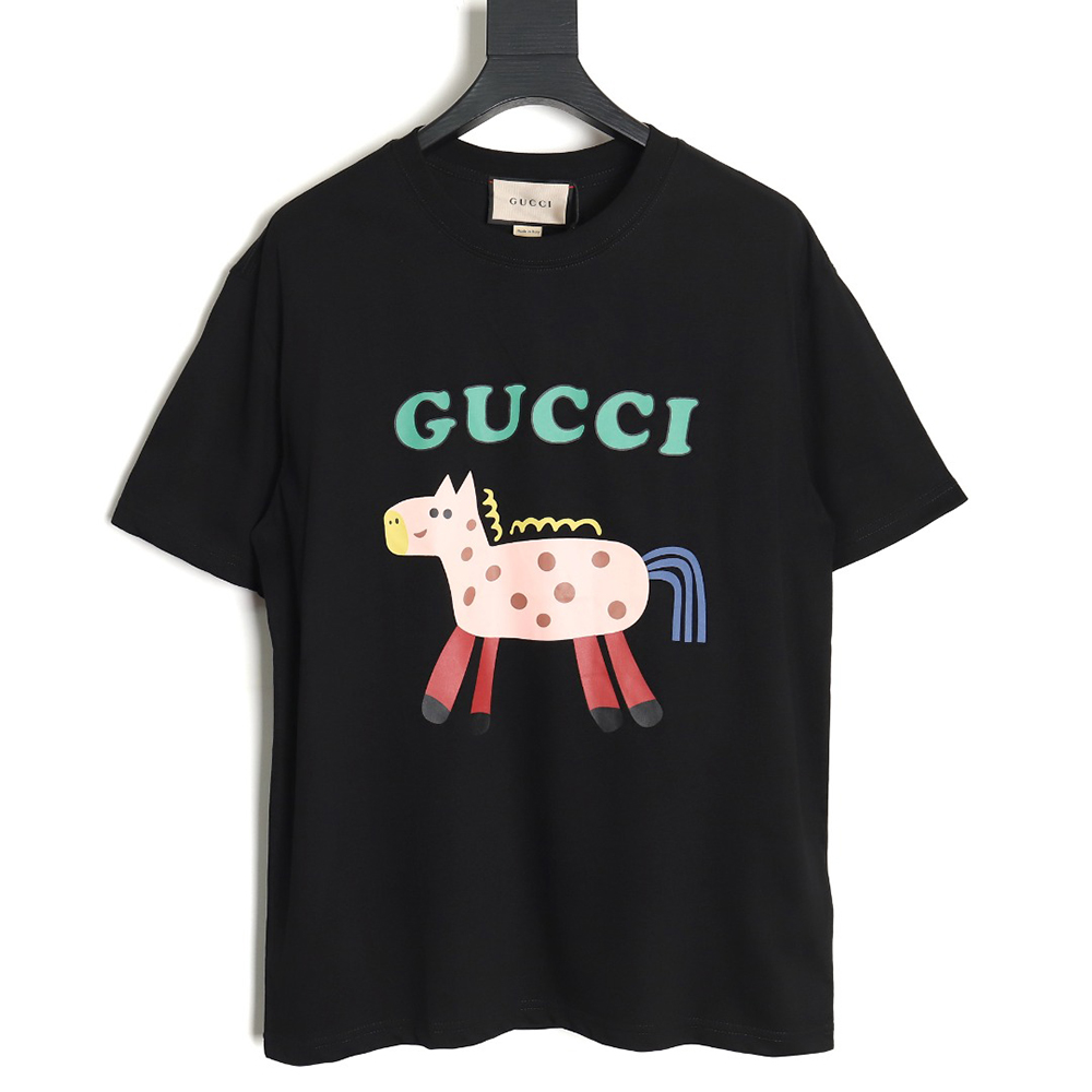 Gucci 24ss new cartoon pattern series round neck short sleeves TSK2