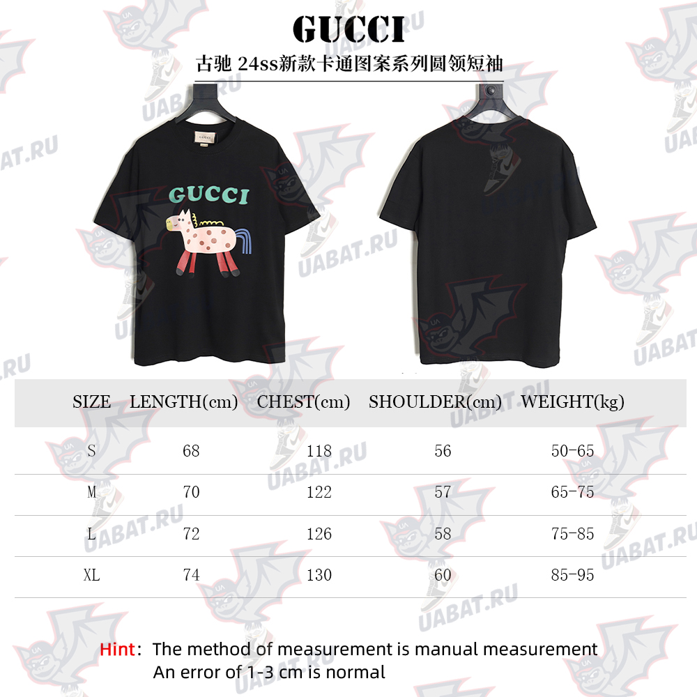 Gucci 24ss new cartoon pattern series round neck short sleeves TSK2