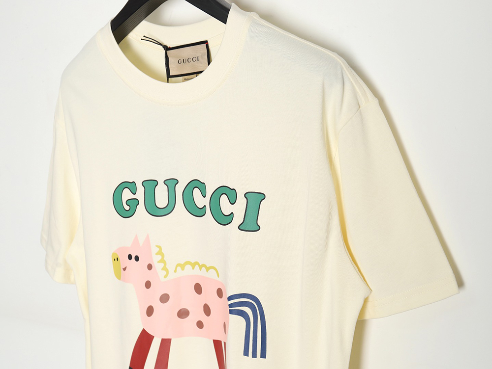 Gucci 24ss new cartoon pattern series round neck short sleeves TSK3