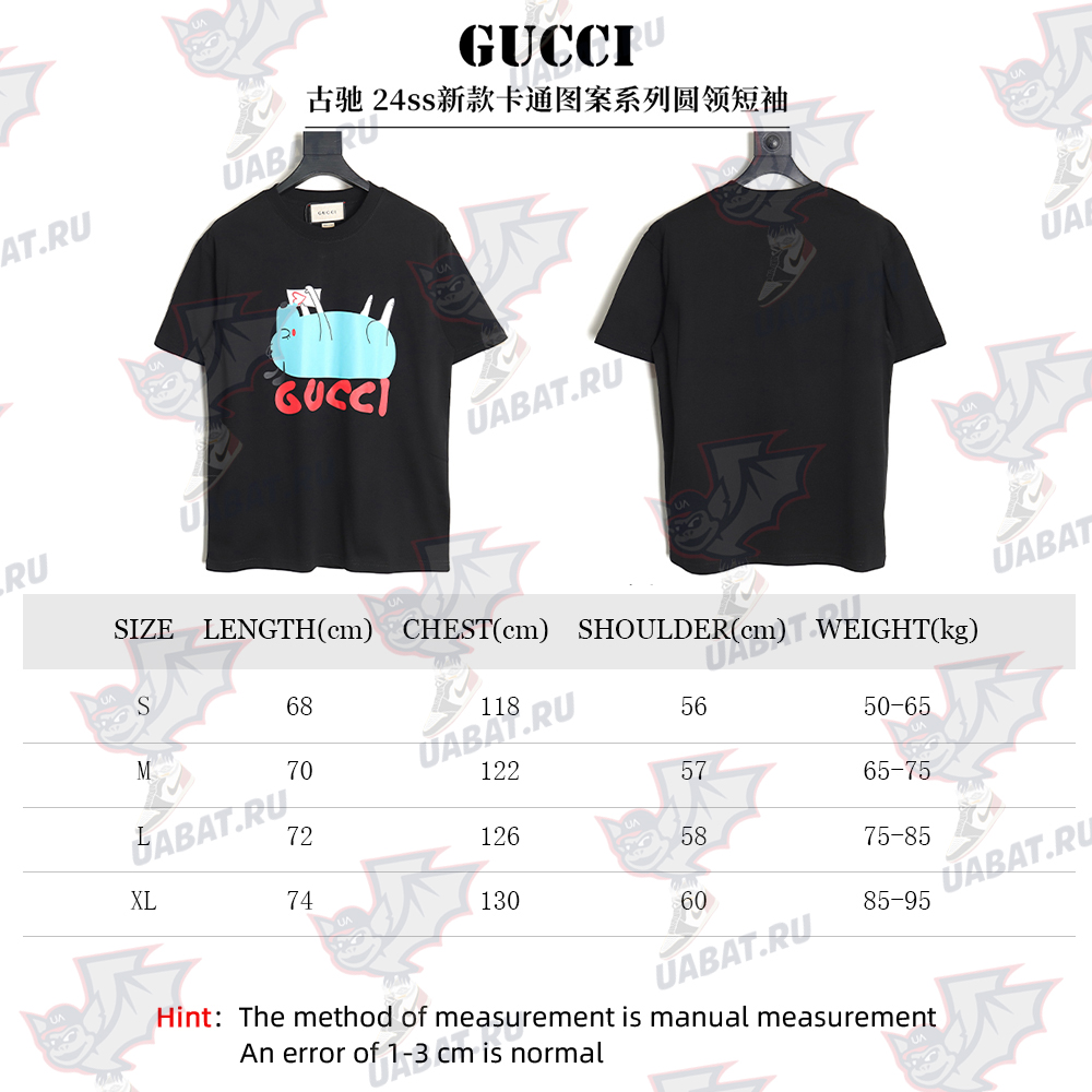 Gucci 24ss new cartoon pattern series round neck short sleeves TSK4