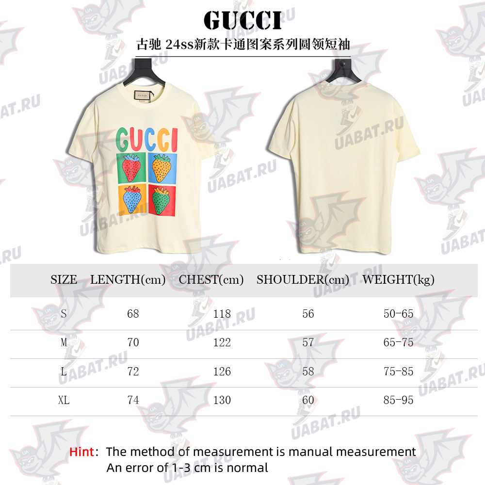Gucci 24ss new cartoon pattern series round neck short sleeves TSK7