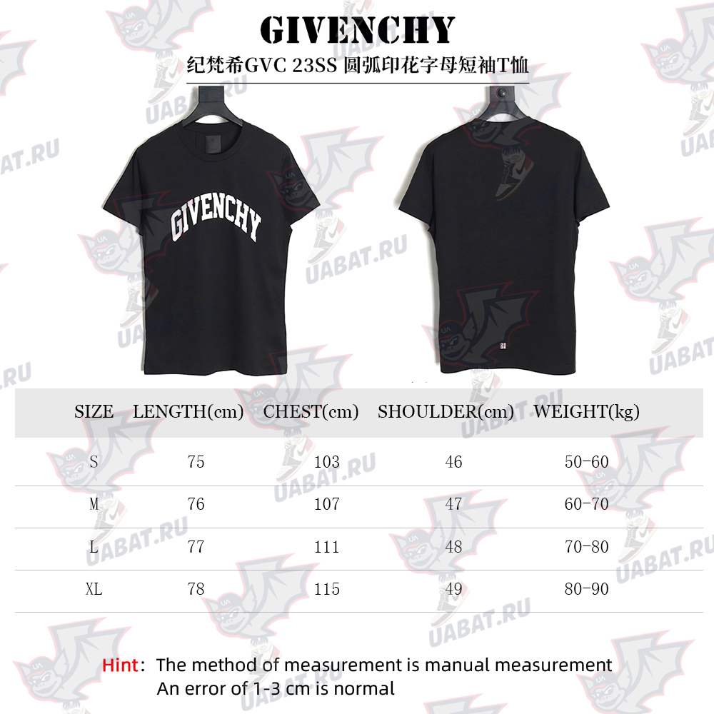 Givenchy 23SS arc printed letter short-sleeved T-shirt