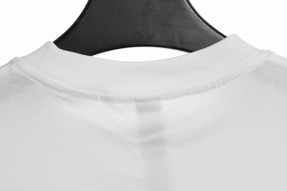 Chrome Hearts white and black leather iron logo short sleeves TSK1
