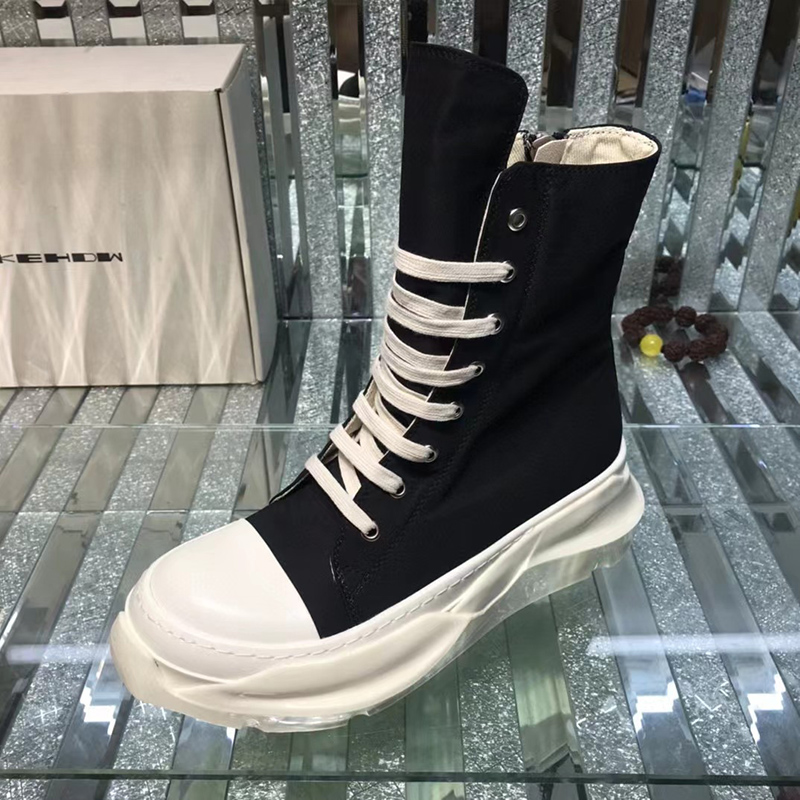 Rick Owens Abstract High Top Black Milk