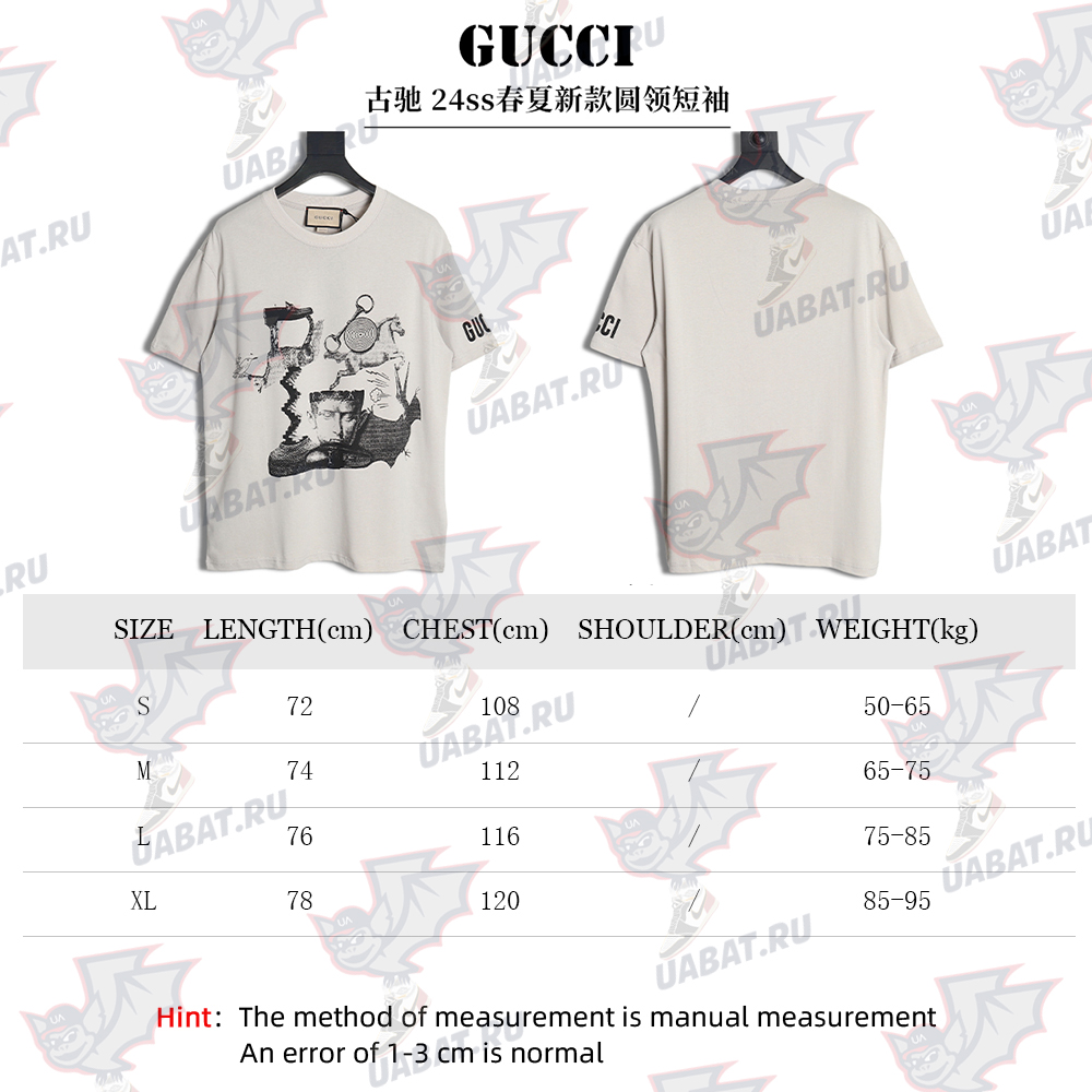 Gucci 24ss spring and summer new round neck short sleeves