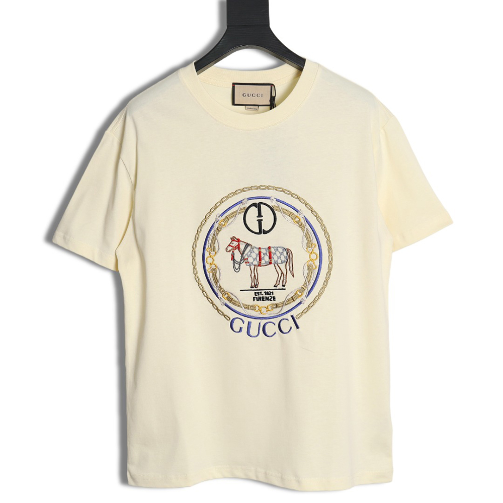 Gucci new product 2024 early spring series horse embroidery short sleeves
