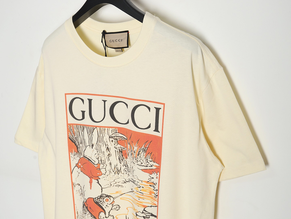 Gucci new frog prince pattern printed short sleeves