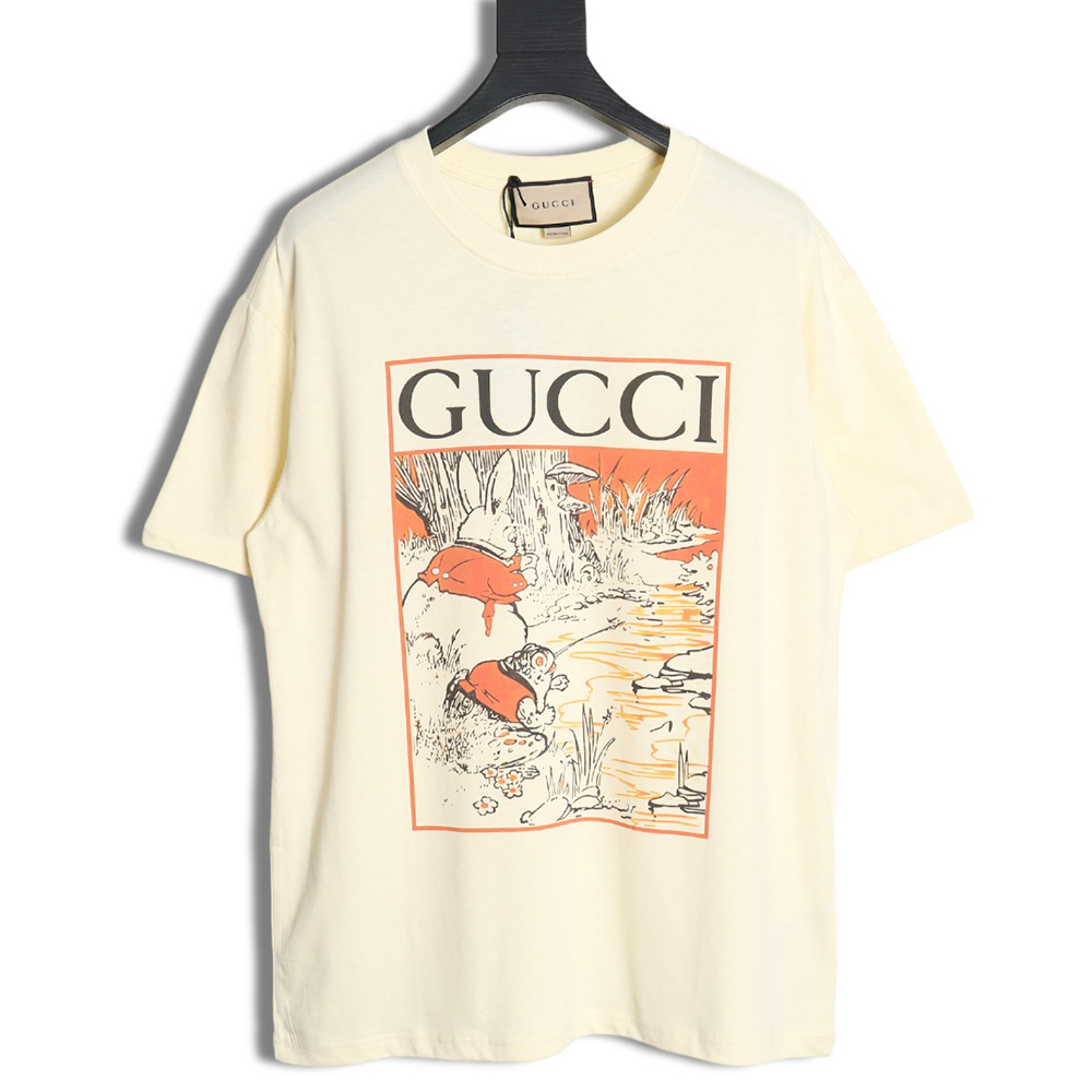 Gucci new frog prince pattern printed short sleeves