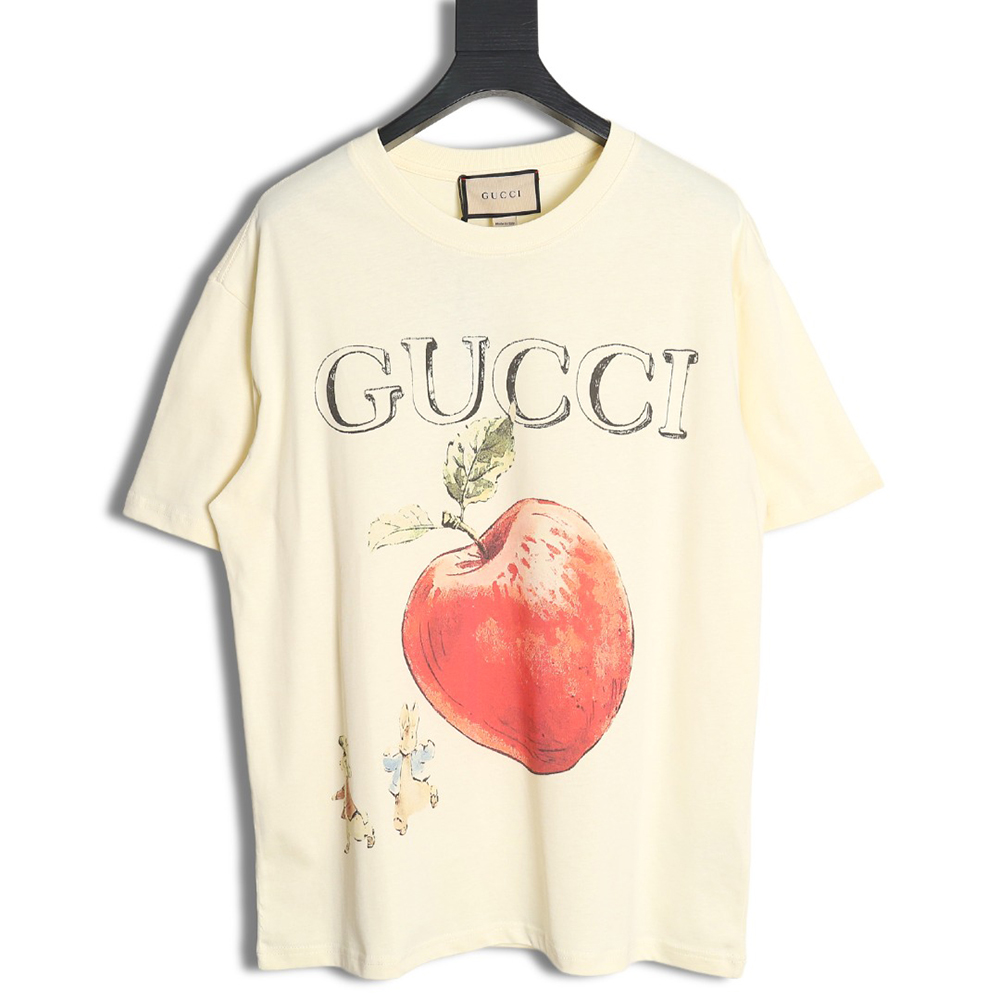 Gucci 24SS Classic Letter Logo Apple Print T-Shirt