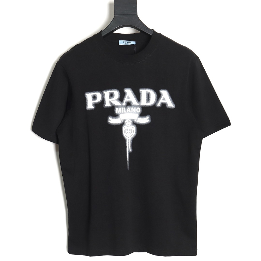 Prada chest monogram short-sleeved T-shirt TSK2