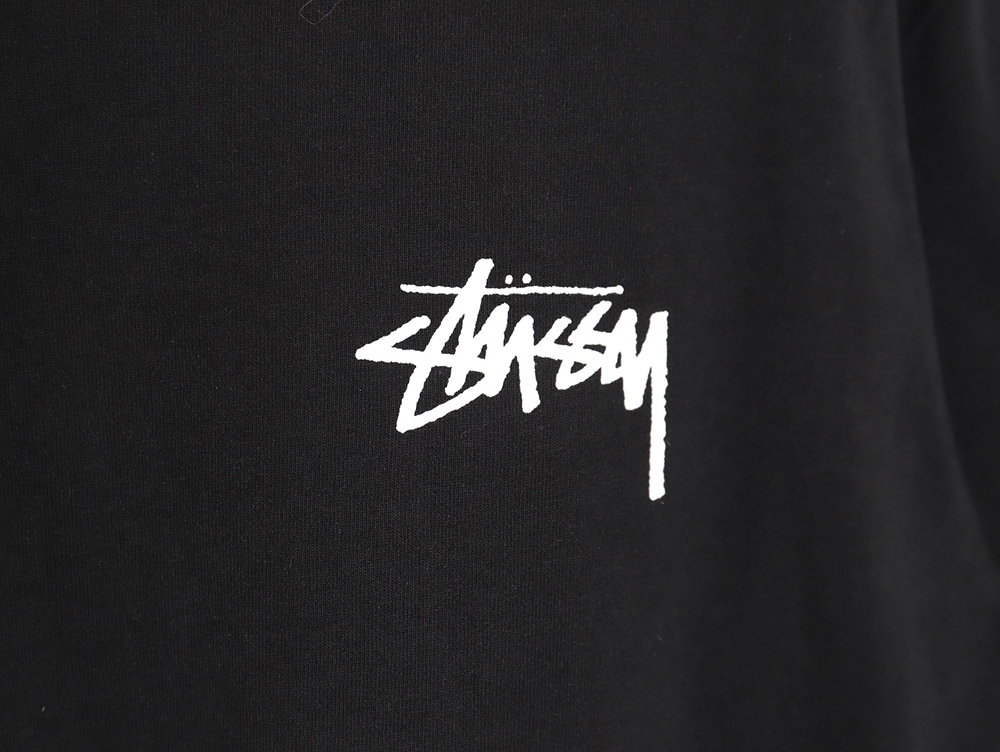 Stussy 24SS cracked black 8 printed short-sleeved T-shirt TSK2