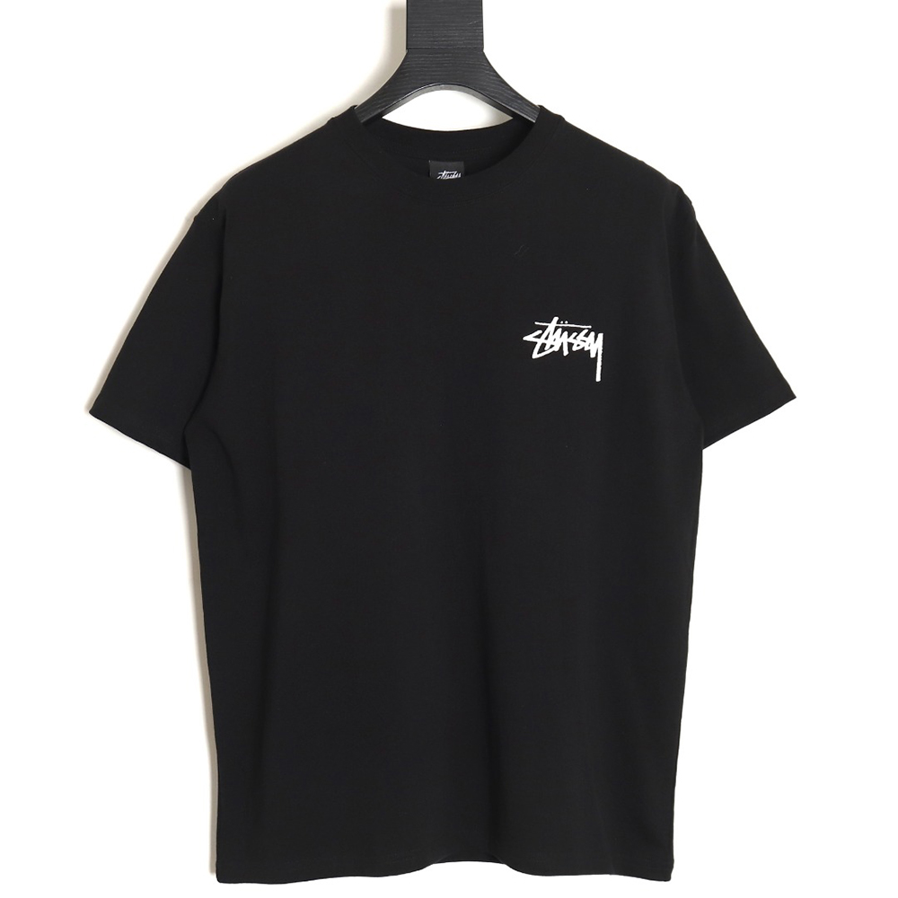 Stussy 24SS cracked black 8 printed short-sleeved T-shirt TSK2