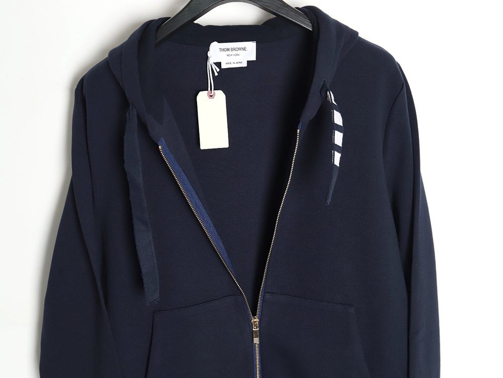 Thom Browne yarn-dyed drawstring zipper jacket TSK3