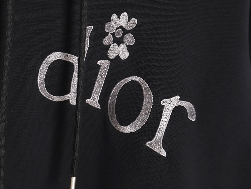 Dior 24SS small flower embroidered hooded sweatshirt