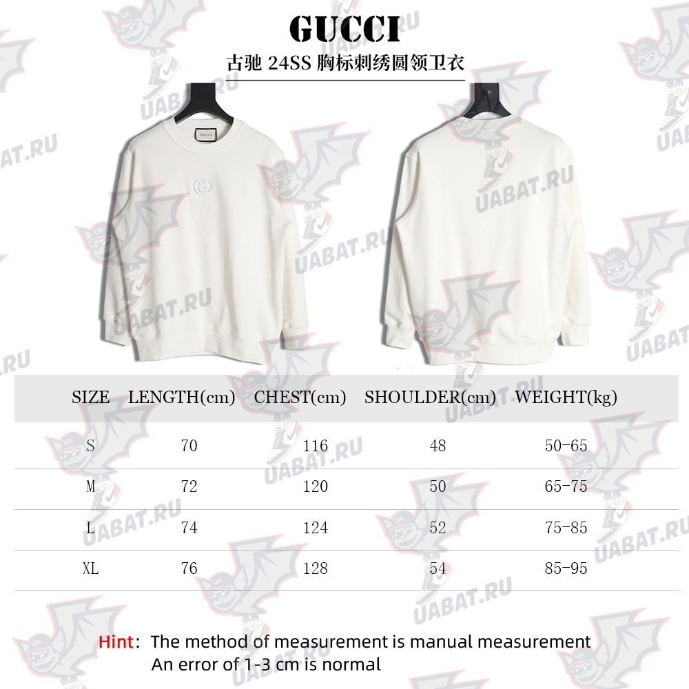 Gucci 24SS crew neck sweatshirt with chest logo embroidery