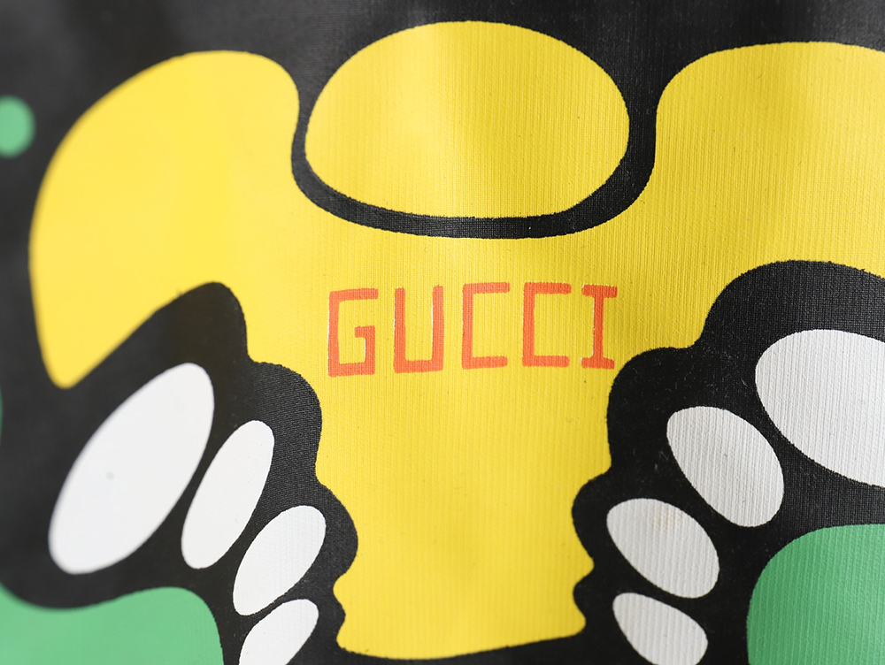 Gucci Dragon Year seriess colorful dragon head letter logo printed round neck short sleeves