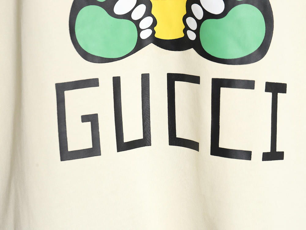 Gucci Dragon Year seriess colorful dragon head letter logo printed round neck short sleeves