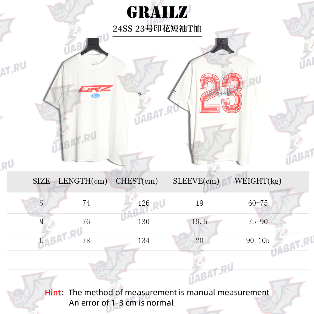 Grailz 24SS No23 printed short-sleeved T-shirt