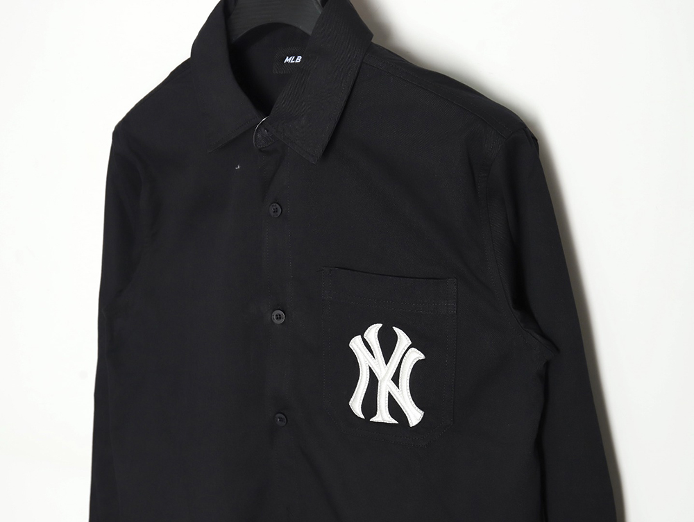 MLB Back Logo long-sleeved shirt autumn heavy embroidered Oxford shirt jacket