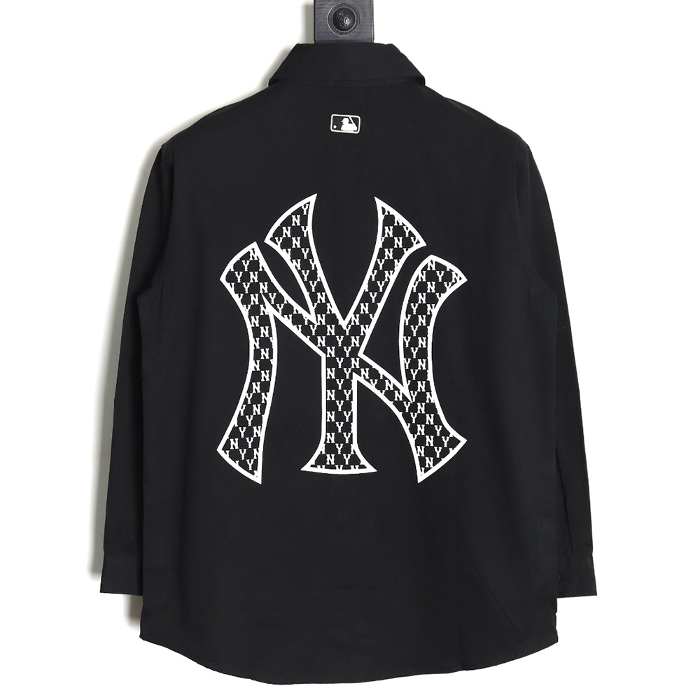 MLB Back Logo long-sleeved shirt autumn heavy embroidered Oxford shirt jacket
