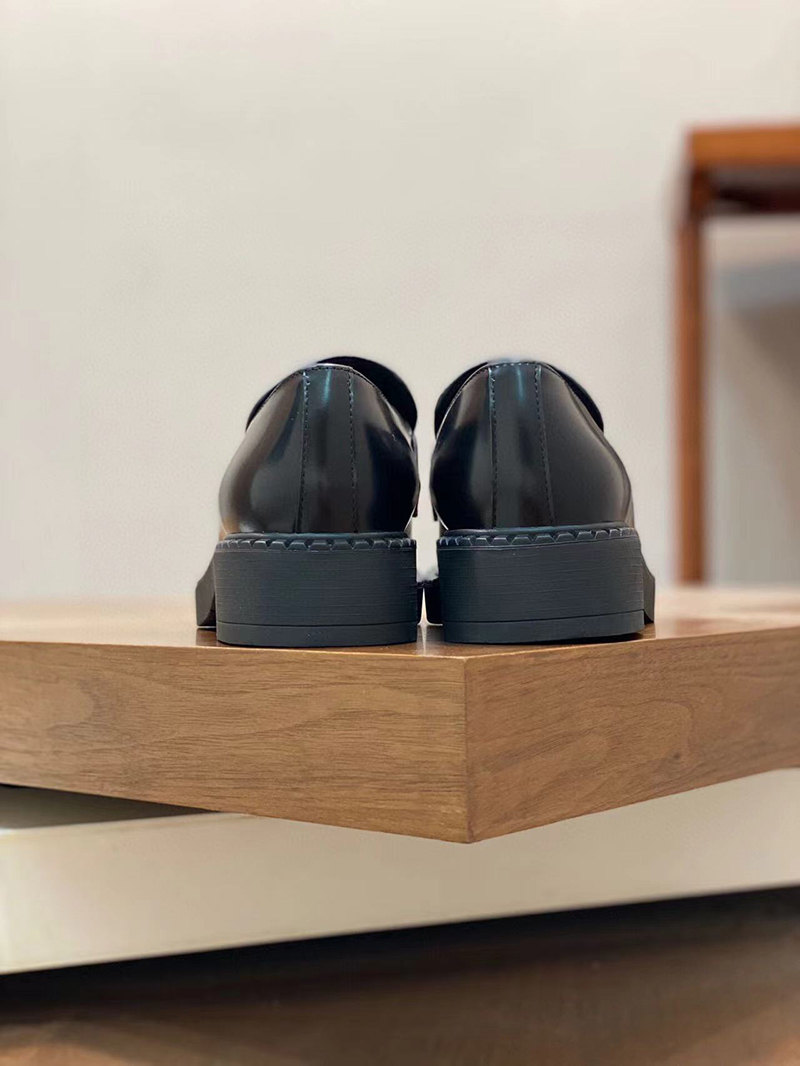 Prada Chocolate brushed leather loafers