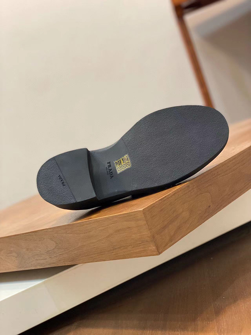 Prada Chocolate brushed leather loafers