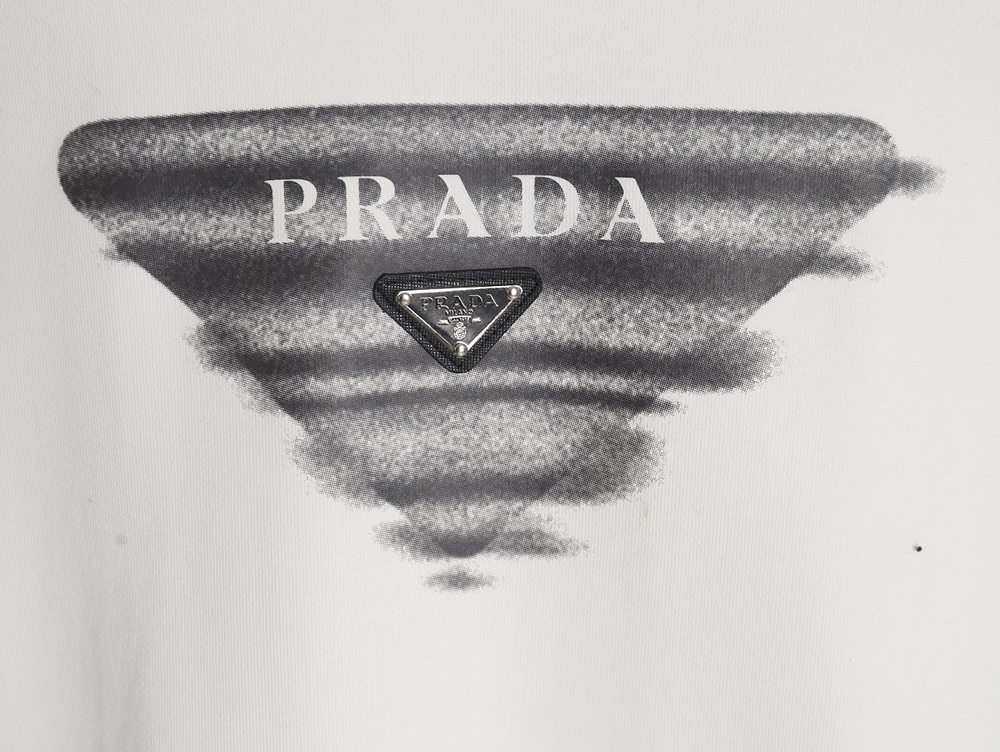Prada 24SS phantom triangle logo printed crew neck sweatshirt TSK1