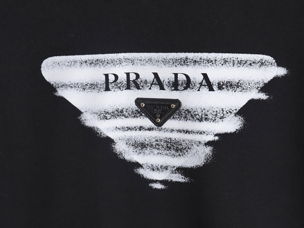 Prada 24SS phantom triangle logo printed crew neck sweatshirt TSK2