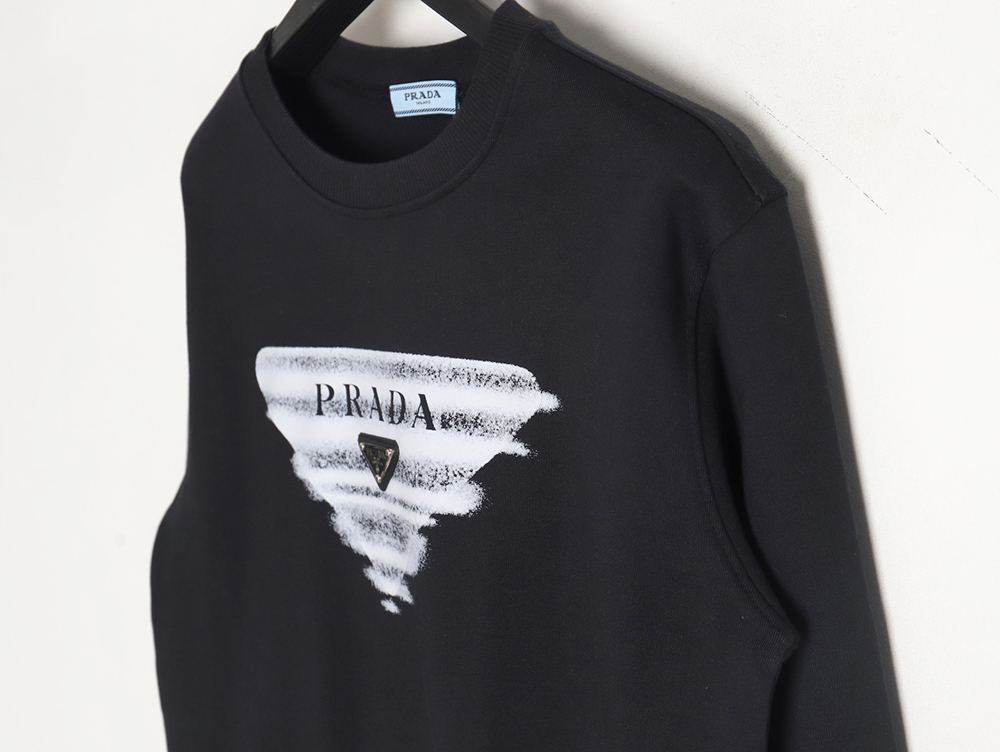 Prada 24SS phantom triangle logo printed crew neck sweatshirt TSK2