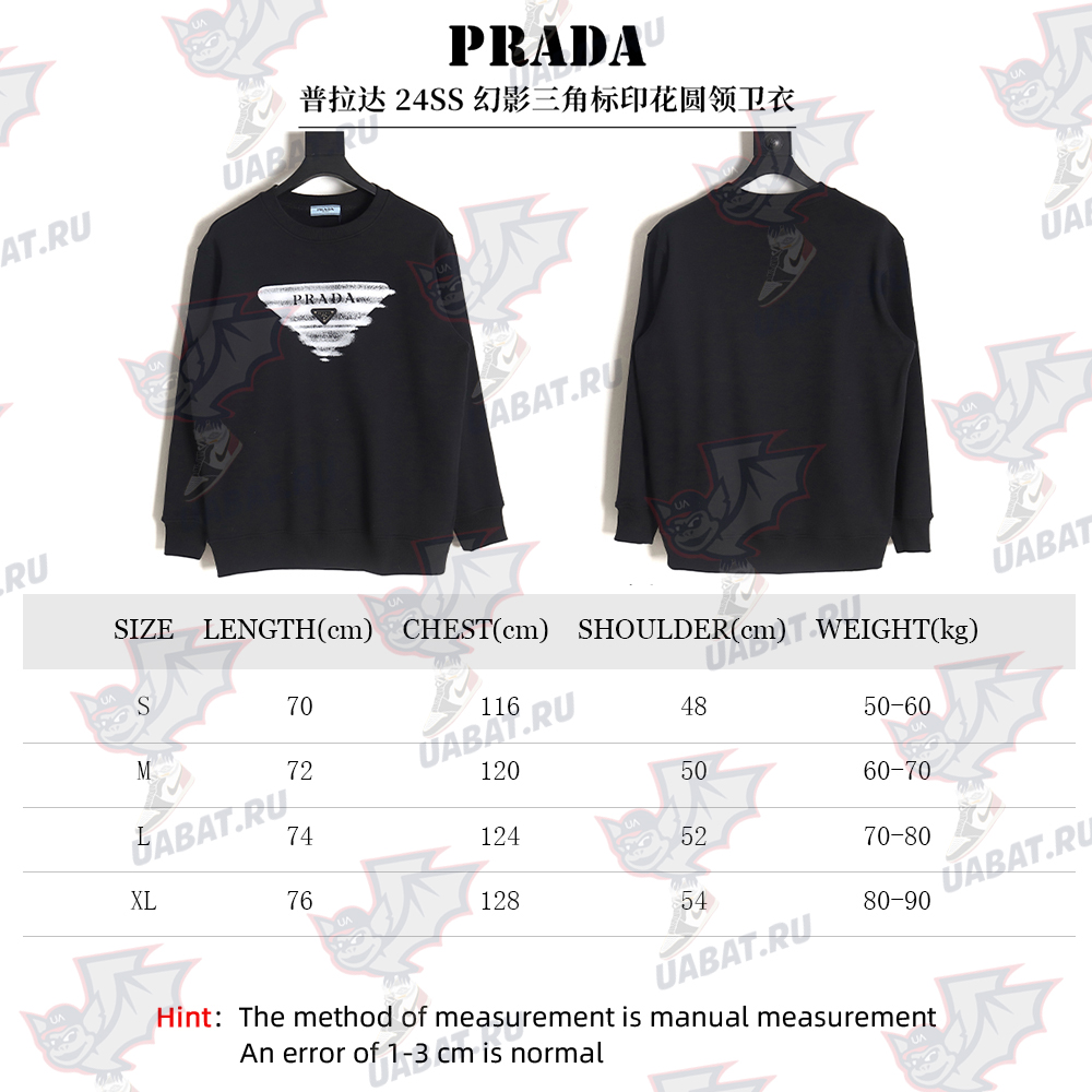 Prada 24SS phantom triangle logo printed crew neck sweatshirt TSK2