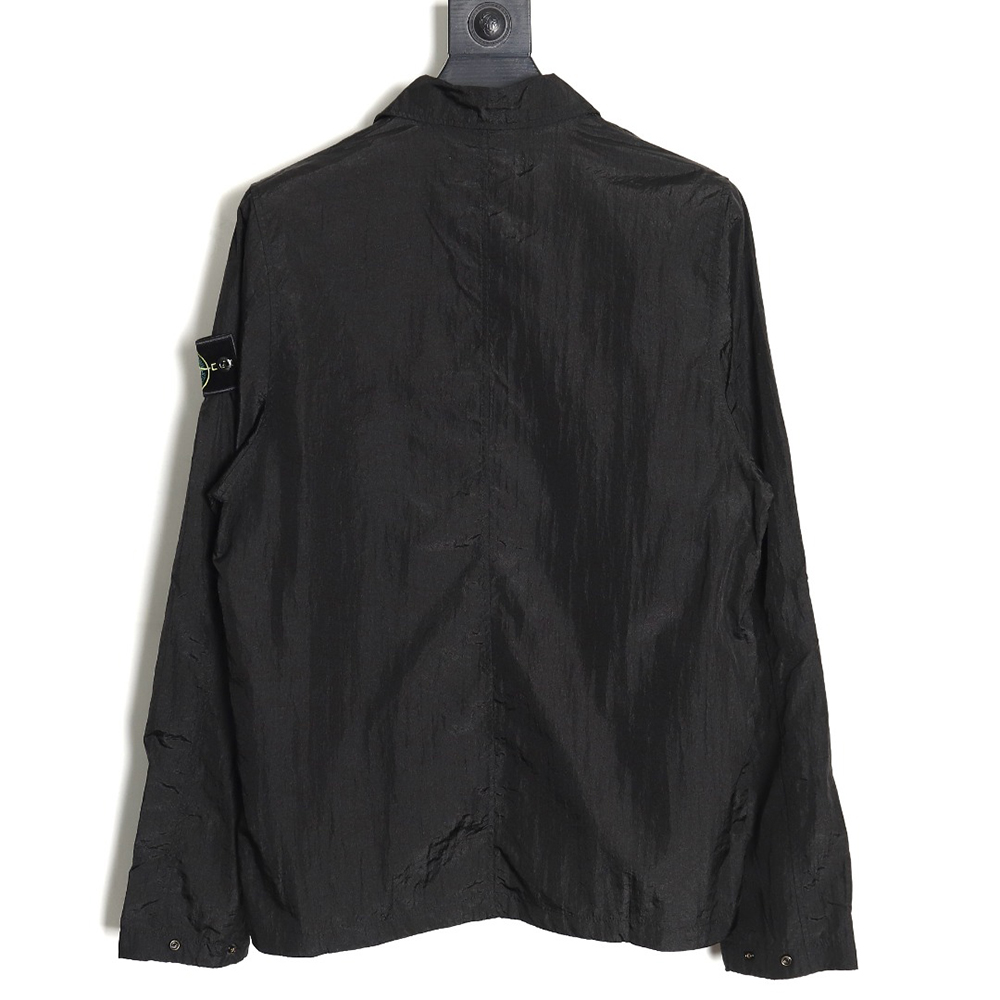 Stone Island Nylon Meta Series Metallic Nylon Long Sleeve Zip Chest Strap Jacket