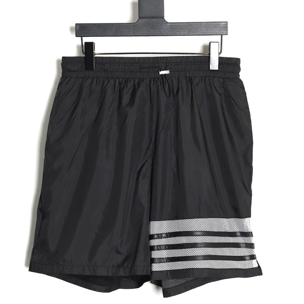 Thom Browne four-bar beach shorts