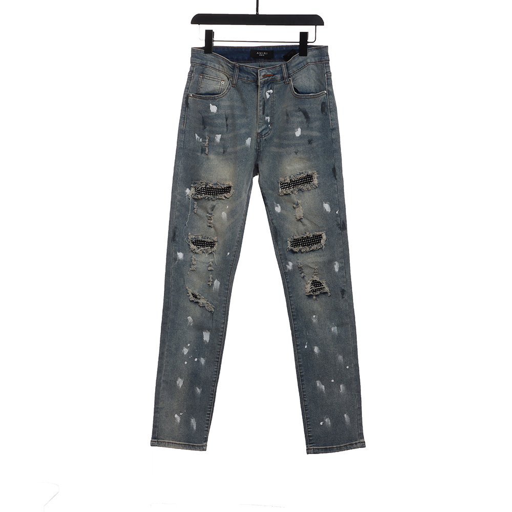 Amiri splash ink hot diamond jeans trousers