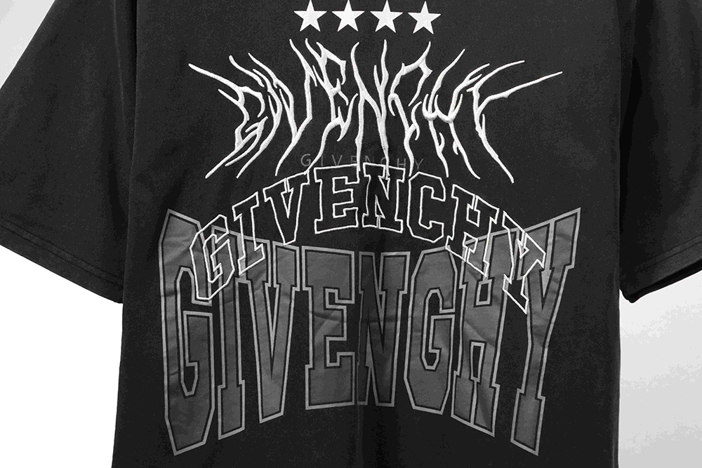 Givenchy washed letter embroidered short sleeves