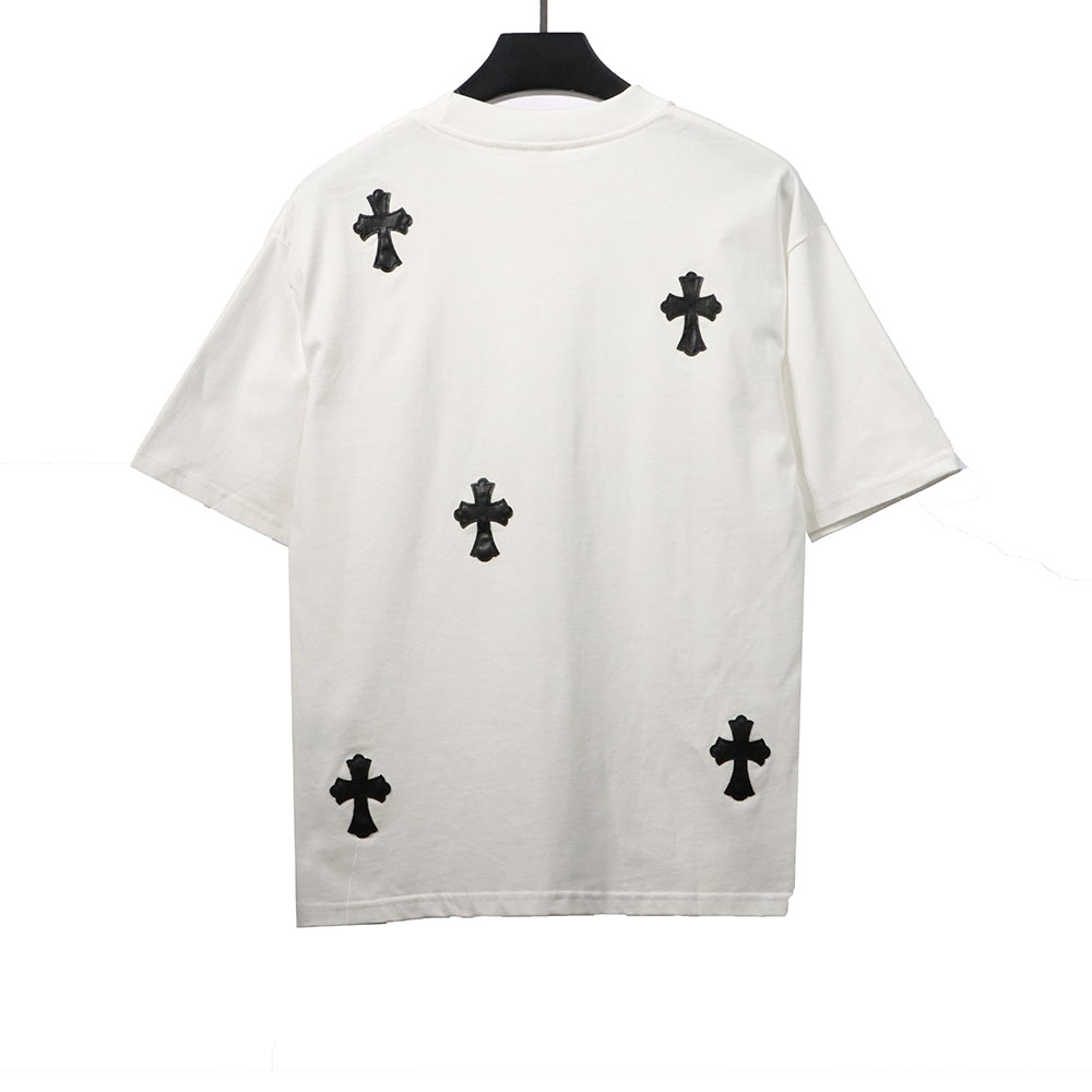 Chrome Hearts leather label cross silver short sleeves