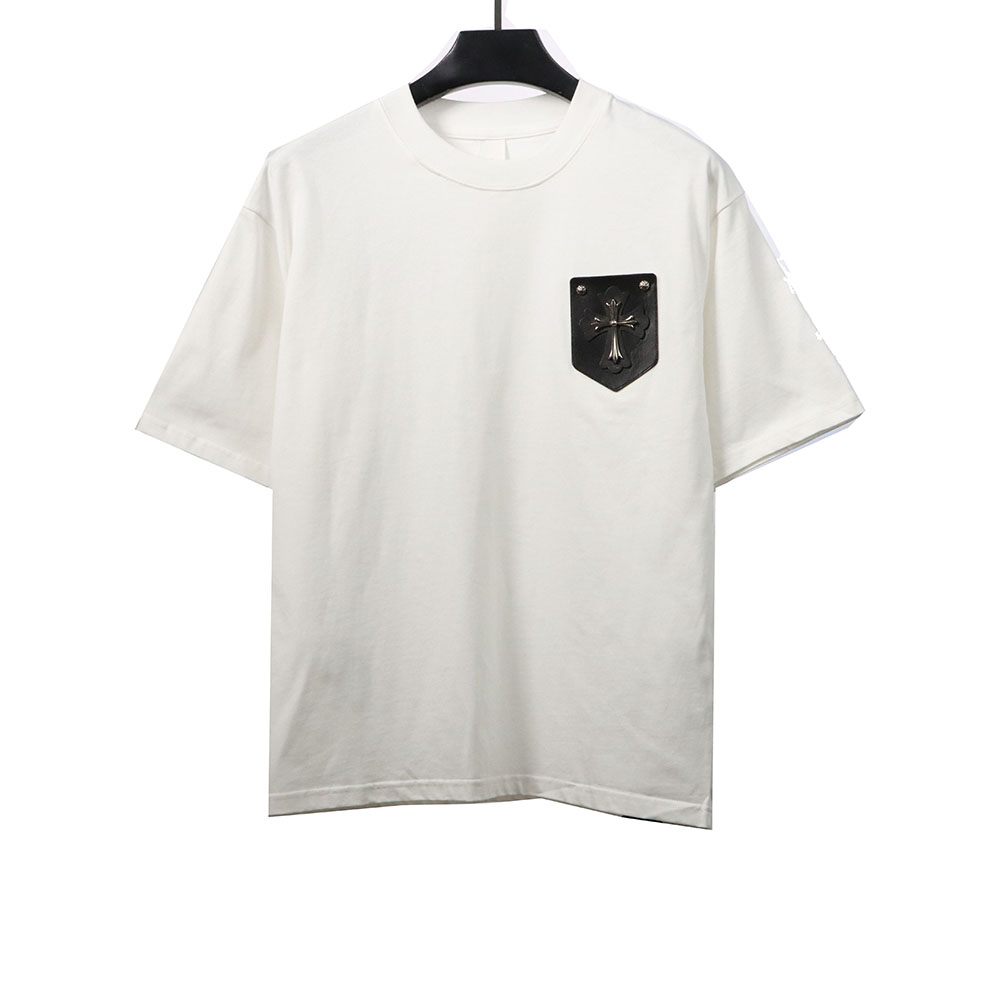 Chrome Hearts leather label cross silver short sleeves