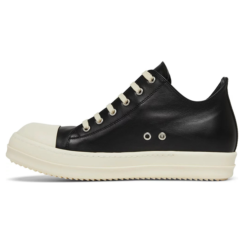Rick Owens Strobe Leather Low ''Black Milk''