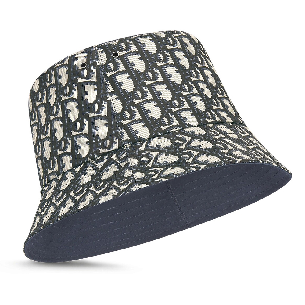 Dior Reversible Teddy-D Small Brim Bucket Hats Oblique Blue