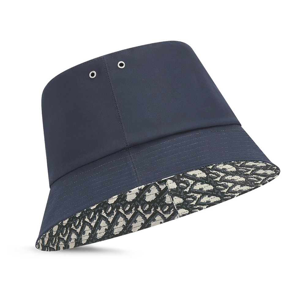 Dior Reversible Teddy-D Small Brim Bucket Hats Oblique Blue
