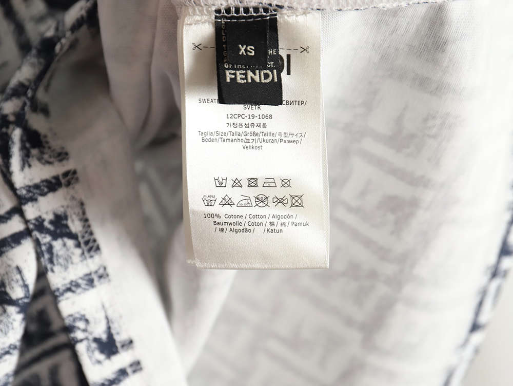 Fendi 24ss FF full print crayon graffiti short sleeves TSK1