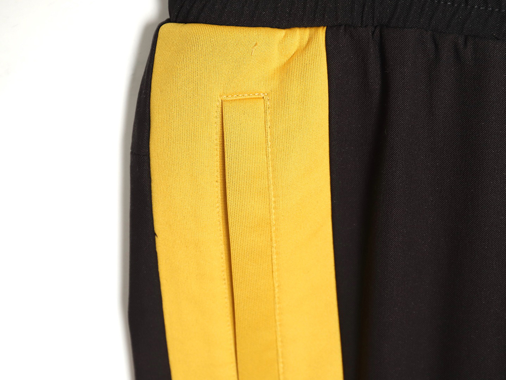 Fendi yellow stripe contrast stitching casual stretch trousers