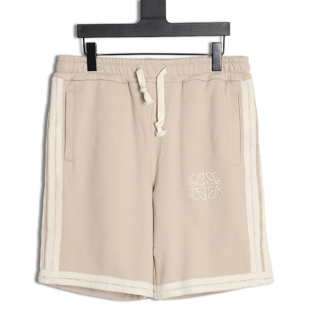 Loewe color-block braided ribbon embroidered shorts
