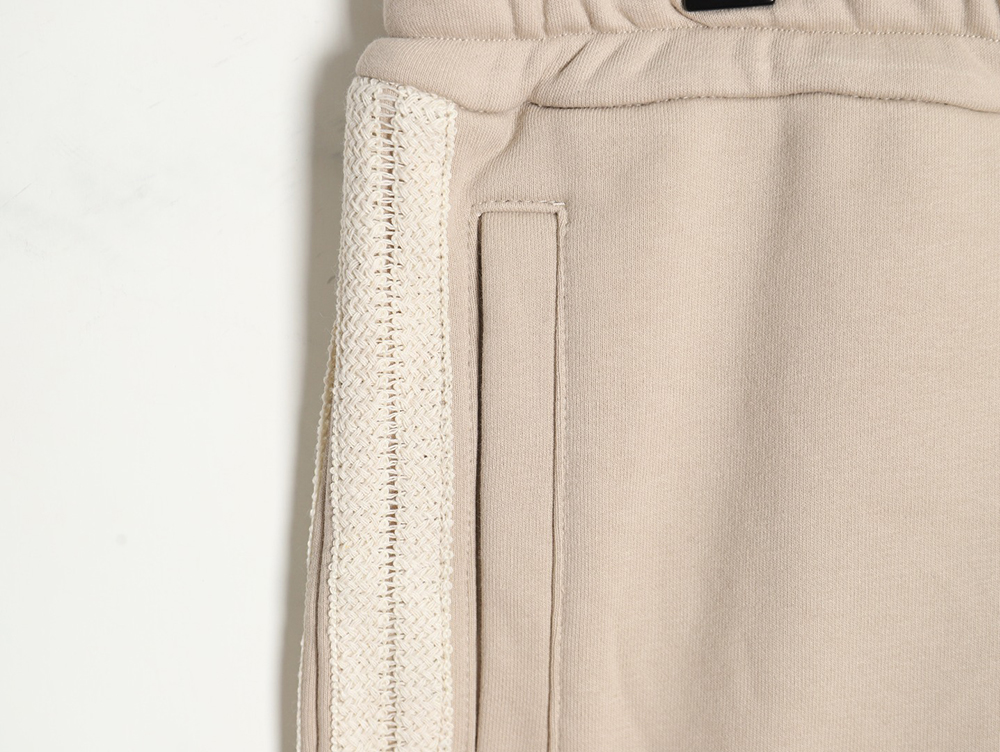 Loewe color-block braided ribbon embroidered shorts