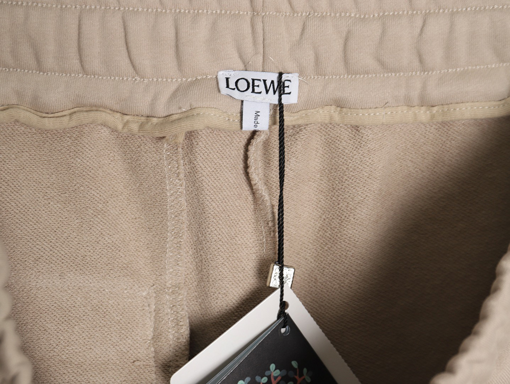 Loewe color-block braided ribbon embroidered shorts