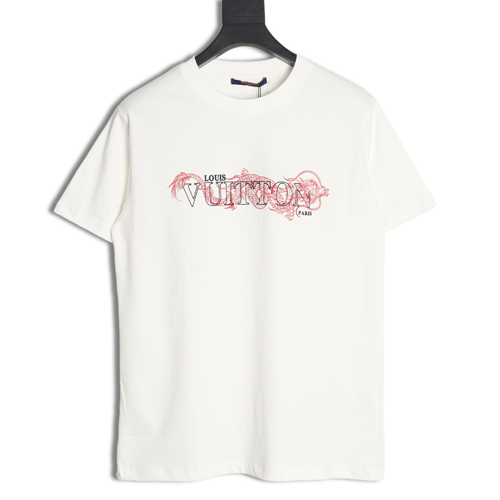 Louis Vuitton Dragon Year Series Tamron Letter Printed Short Sleeve T-shirt