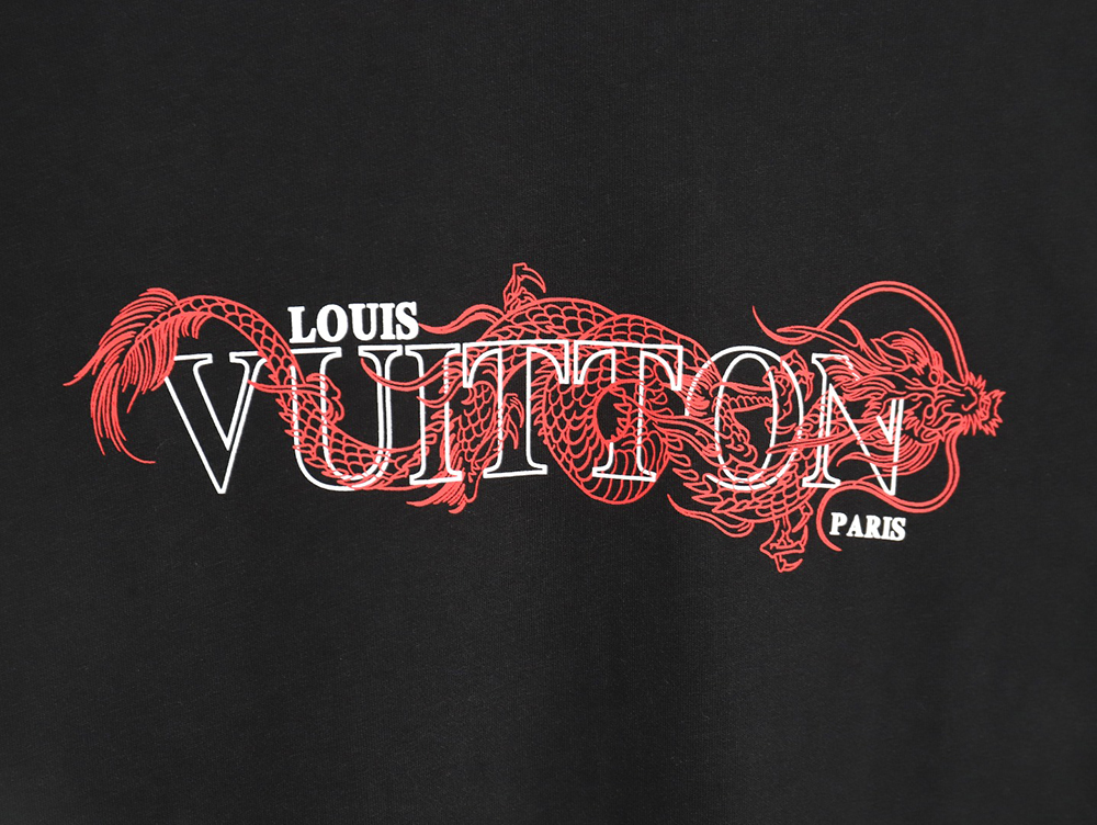 Louis Vuitton Dragon Year Series Tamron Letter Printed Short Sleeve T-shirt TSK1