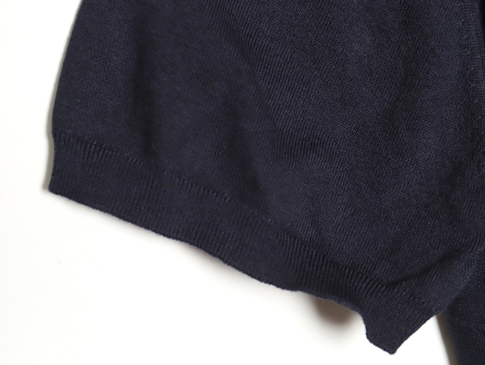 Prada Small LOGO Half-zip Wool Knit Short Sleeve Polo Shirt TSK2